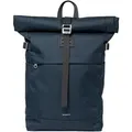 Sandqvist Icon Rolltop - Rucksack M 14" 60 cm (navy with black leather)