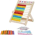 Rechenschieber Abakus Holz für Kinder Lernspielzeug Grundschule Geschenk Weih...