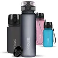 720°DGREE Trinkflasche Kinder 500ml “uberBottle“ softTouch +Sieb - Auslaufsicher, BPA-Frei - Flasche für Schule, Sport, Fitness - Wasserflasche aus Tritan - Schmal, Leicht, Stoßfest, Wiederverwendbar