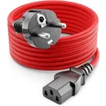 1m Kaltgerätekabel Nylon Typ F auf C13 Netzkabel Stromkabel Kaltgeräte Kabel