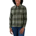 Carhartt Damen Loose Fit Langärmeliges Kariertes Flanellhemd Shirt, Basil, XS