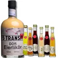 DDR Eierlikör + 6 Kleine Liköre (Mix) - Eierlikör nach DDR-Rezept + Likör: Weinbergpfirsich, Kirsche, Heidelbeere, Wildpflaume, Limoncello, Sanddorn + Gutschein Brennereiführung
