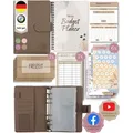 BeginnerBudget Ringbuchkalender Budget Planner & Haushaltsbuch Starter-Set: Sparbuch & Spar-Challenges, In Deutschland produziert und zusammengetragen braun