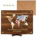 Geldgeschenk Weltkarte Holz Hochzeit Verlobung Geburtstag Geschenkidee