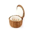 APS Eierkorb, geflochtener Korb mit Deckel, Eierkorb zum warmhalt 30299 , 1 Weidenkorb, Farbe: braun