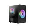 Aerocool ATOMICLITE V2, Micro-ATX Gaming Gehäuse, Front Mesh+2 Lüfter RGB, Schwarz