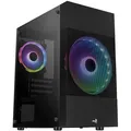 Aerocool Atomic Lite v2 Micro-ATX Gehäuse, RGB, Tempered Glass - schwarz