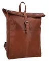Gusti Leder Rucksack Valja - Lederrucksack Damen & Herren im Rolltop-Stil - Echtleder Ziegenleder Braun - Tagesrucksack mit Laptopfach 13 Zoll - Vintage Cityrucksack