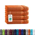 Class Home Collection Frottee Gästetücher 30x50 cm – 4er Set Gästetuch – Besonders weiche & saugfähige Gästetücher aus 100% Baumwolle mit Aufhänger – Terra
