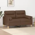 vidaXL 2-Sitzer-Sofa mit Zierkissen Braun 120 cm Stoff