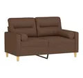 vidaXL Sofa 2-Sitzer-Sofa mit Zierkissen Braun 120 cm Stoff