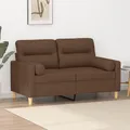 vidaXL 2-Sitzer-Sofa mit Kissen, Braun, 120 cm, Stoff