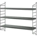 String Pocket Wandregal Holz Dunkelgrau/Grau