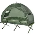 Outsunny Campingbett Polyester Oxford Dunkelgrün L193 x B86 x H160 cm