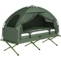 Feldbett 4 in 1 Camping Set inkl. Zelt Schlafsack Matratze faltbar Dunkelgrün