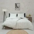 Vency Bettwäsche 135x200 4-Teilig Beige - Oeko-TEX 80% Baumwolle & 20% Polyester, 2X Bettbezug Reißverschluss + 2X Kissenbezug 80x80 Reißverschluss, Gridline Modell