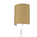 Licht-Erlebnisse Wandleuchte Mit Stecker Kabel 23 cm Hoch Metall Stoff E27 Up Down
