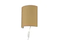 Licht-Erlebnisse Wandleuchte ALICE, ohne Leuchtmittel, Wandlampe Loft Kaffeebraun Stoff elegant E27 Schlafzimmer