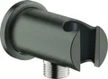 GROHE Wandabgangsbogen Rainshower 26658, mit Halter, runde Rosette, Außengewinde 1/2'', Ganzmetallgehäuse, Eigensicher gegen Rückfließen, hard graphite gebürstet