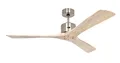 Deckenventilator 132 cm Chrom gebürstet Holzflügel Natur leise mit Fernbedienung