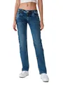 LTB Jeans Damen Valentine Straight Fit Jeanshose Hose Denim Tiefer Bund, Farbe:Blue Lapis Wash (3923), Größe:31W / 32L