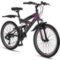 Licorne Bike Strong V Premium Mountainbike,Zoll:26;Farbe:Anthrazit/Rosa - Grau