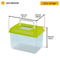 Ferplast GEO Medium Kunststoff Aquarium 2.5L für Fische & Kleintiere grün