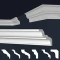 MARBET DESIGN Stuckleisten XPS Styropor weiß - Deckenleisten Deckenstuck Leisten E-Leisten - (Musterstück E-20)