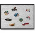 Tulup Magnettafel Magnettafel für die Wand Gerahmt Ziegelwand Helle Wand 70x50 cm Dekoratives Magnetboard aus Metall Schwarzer Rahmen
