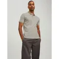 Jack & Jones Poloshirt JJEPAULOS Poloshirt mit klassischem Kragen und figurbetonter Form Logostickerei, modisch, schmal, Baumwolle, Polokragen beige|weiß L (52)