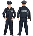Kostüm Set "DEUTSCHER POLIZIST" Oberteil Hose Mütze 128 Jungen Polizei Kostümset
