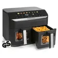 GOURMETmaxx 2-Kammer-Heißluftfritteuse 2 x 4,5 l - Multi-Color LED-Touchdisplay - Schwarz