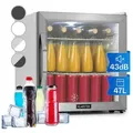 Klarstein Getränkekühlschrank Beersafe L, 50 cm hoch, 47.5 cm breit, Mini Kühlschrank ohne Gefrierfach klein Getränkekühlschrank Glastür