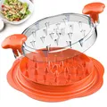 Hähnchen Zerkleinerer, 25 cm großer pulled chicken shredder, Professionelles Fleischzerkleinerer mit Bürste und Gabeln, BPA-frei geeignet für gegarte Hähnchenbrust Rindfleisch Schweinefleisch-Orange