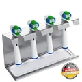 4er Edelstahl Aufsteckbürsten-Halter passend für Oral-B, iO, Philips, Sonicare
