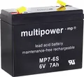 Multipower MP7-6S 300402 Bleiakku 6V 7Ah Blei-Vlies (AGM) (B x H x T) 116 x 99 x 50mm Flachstecker 4.8mm Wartungsfrei, Geringe