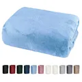 Bettlaken 100x200 Cashmere Touch Spannbettlaken Super Soft Winter Spannbetttuch Nicky Plüsch Teddy Typ585 Öko-Tex pflegeleicht hellblau für 90x200 bis 110x200