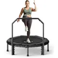 Bcan Rebounder-trampolin Für Erwachsene, 102/122 Cm, 204/250 Kg Belastbarkeit, Mit Bungee-seilen, Verstellbarem Griff, Stabil, Leise, Für Drinnen Und Draußen, Ganzkörpertraining, Entspannung Zu Hause