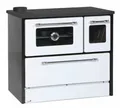 SimgeSoba Festbrennstoffherd EEK  Küchenofen Holzherd 701-G Omega weiß, linke Version, 9,18 kW
