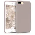 kwmobile Hülle kompatibel mit Apple iPhone 7 Plus/iPhone 8 Plus Hülle - Silikon Handy Case - Handyhülle weiche Oberfläche - kabelloses Laden - Helltaupe