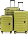 HAUPTSTADTKOFFER - Mitte - Koffer-Set 3 Trolley Hartschale, TSA, XXL Erweiterung, 4 Rollen (S, M & L),Farn