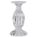 Chic Antique Kerzenhalter mit Perlkante Glas Klar 19x10 cm