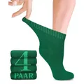 Fiera Besa Diabetikersocken Diabetiker Socken Damen mit Lycra, 4 Paar, Knöchelhoch grün 39-42