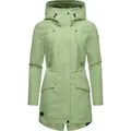 Ragwear Regenmantel Begonia Wasserdichter Damen Übergangsmantel mit großer Kapuze grau|grün XL (42)