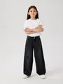 Name It 5-Pocket-Jeans NKFROSE für Mädchen mit Destroyed-Effekt und hohem Bund normal, Denim, Abriebeffekte, Reißverschluss