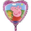 Peppa Pig Herz-Folienballon, 46 cm rosa, Grabo