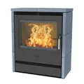 Fireplace Rönky Kaminofen Dauerbrandofen 10 kW Speckstein Stahl Schwarz R2541
