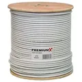 PremiumX 250m BASIC Koaxialkabel 135dB 4-fach CCS Kupfer-Stahl Satelliten Koaxkabel Antennenkabel SAT TV Koax Kabel RG-6 Class A