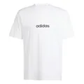 adidas Men's Essentials LINEAR Single Jersey Tee, White/Black, XXL