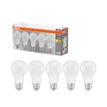 Osram Lamps LED Base Classic A Lampe, Sockel: E27, 2700 K, 8, 50 W, Ersatz für 60-W-Glühbirne, Warmweiß, 5 Stück (1er Pack)
